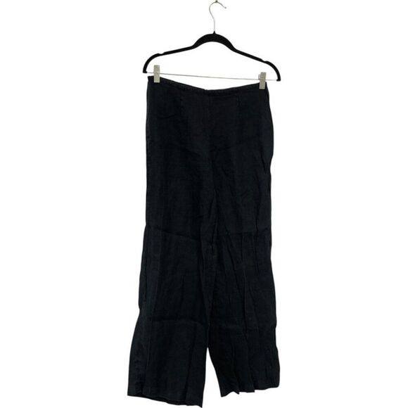 Massimo Dutti Womens Linen trousers Pants EU 36 US 4 Black Wide leg 5091/960 - Picture 2 of 9